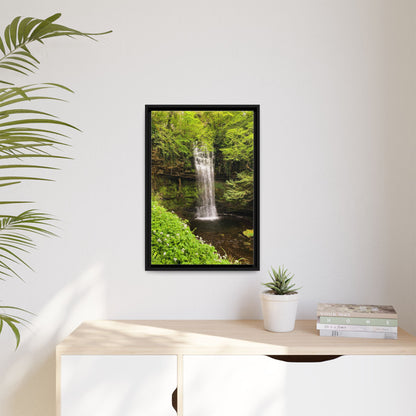 Glacer Waterfall Matte Canvas, Framed (Multi-color)