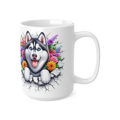 Husky Floral Ceramic Coffee Mug - 11oz & 15oz