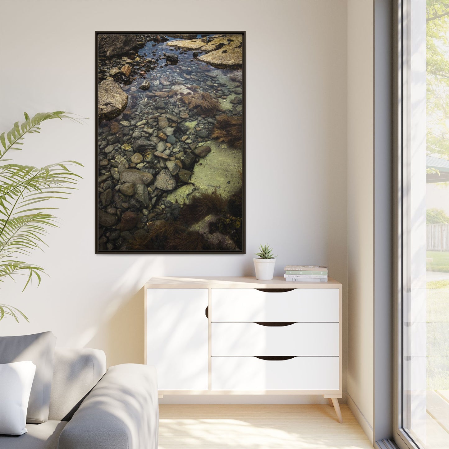 Rocks Matte Canvas, Framed (Multi-color)