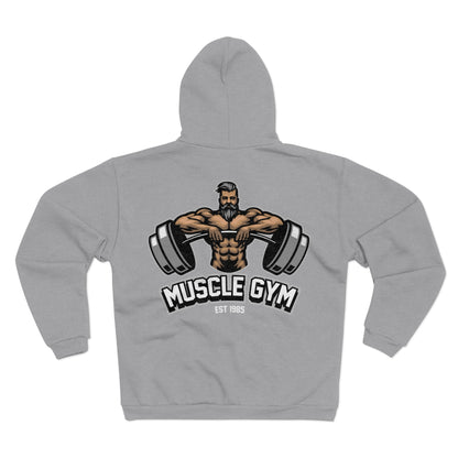 Muscle Gym Unisex Hooded Zip Sweatshirt – Perfect for Fitness Enthusiasts