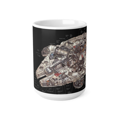 Stylish Spaceship Design Ceramic Coffee Cups, 11oz, 15oz