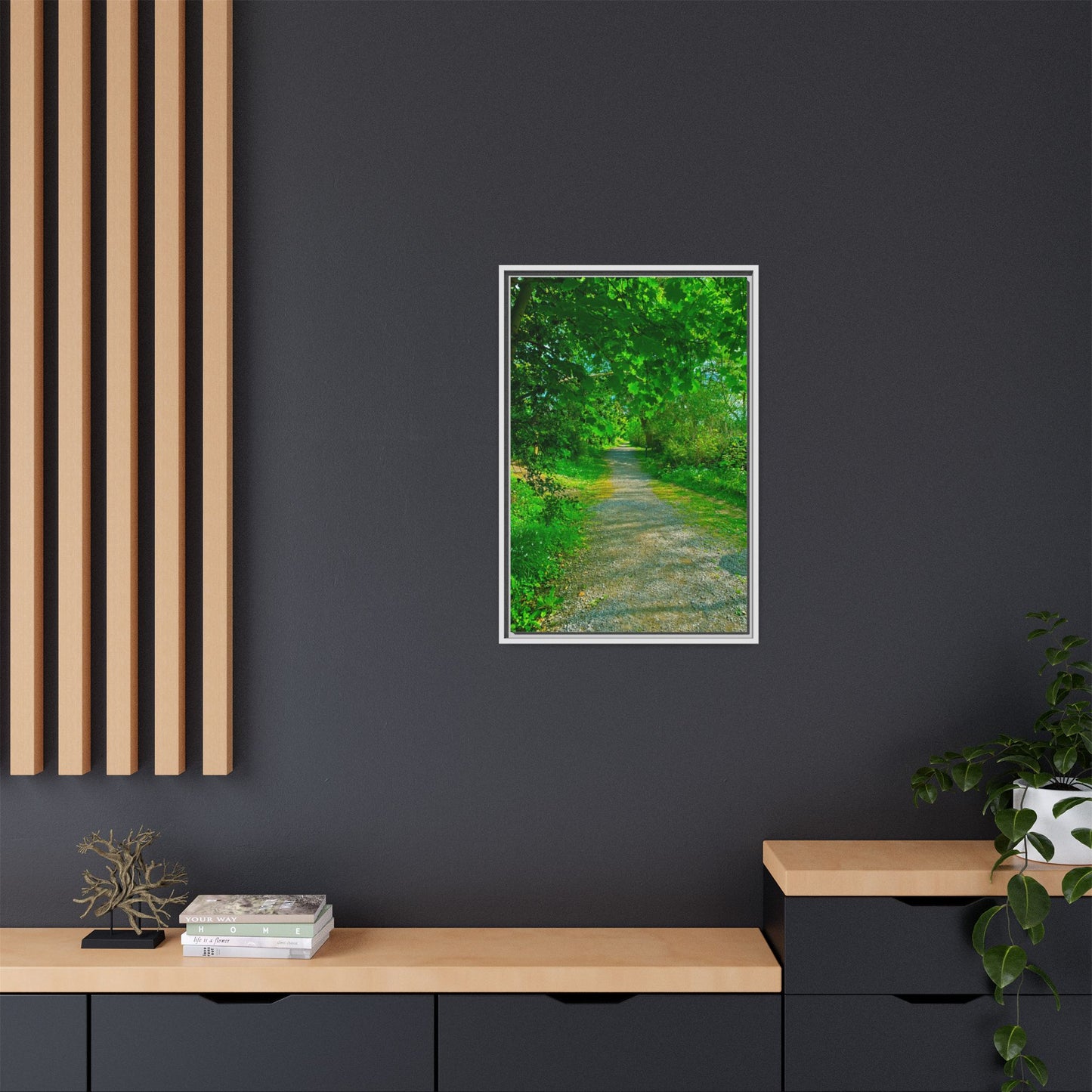 Listowel River Walk Matte Canvas, Framed (Multi-color)