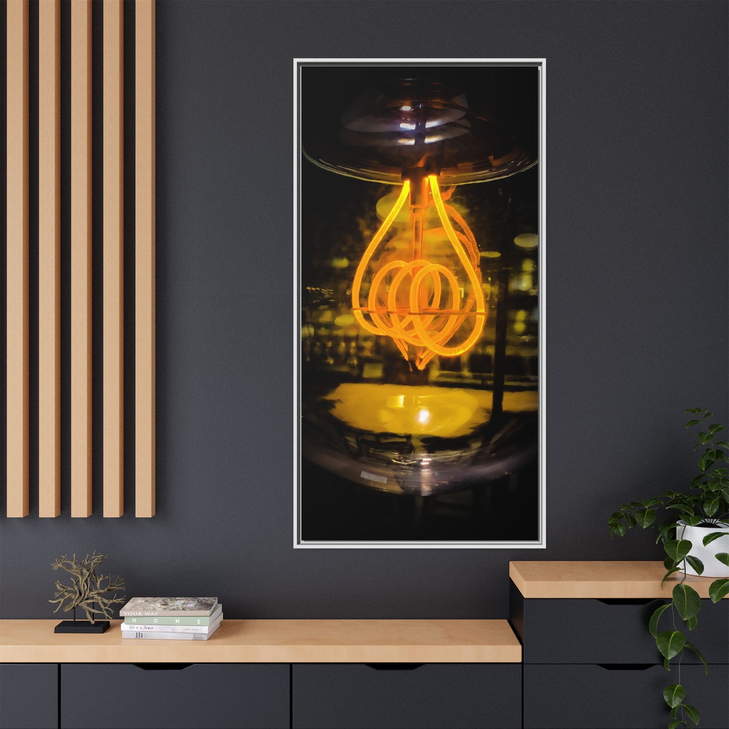 Bulb Matte Canvas, Framed (Multi-color)
