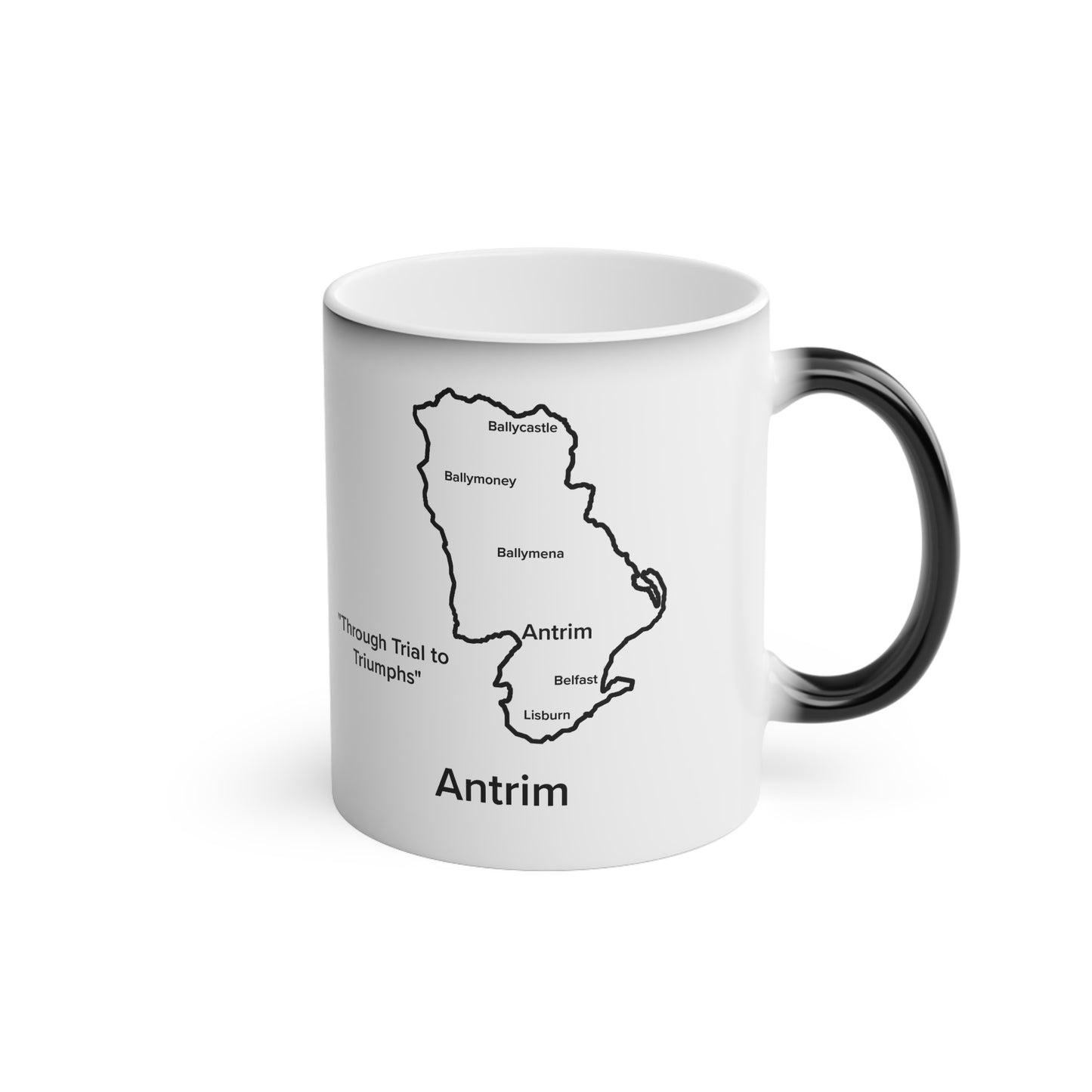 Antrim Magic Mug: Color - Changing Coffee Cup with Artistic Map Design