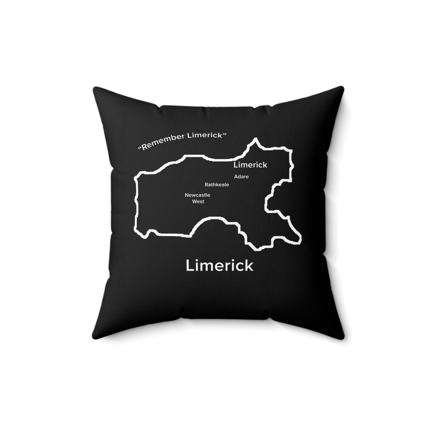 Limerick Spun Polyester Square Pillow Black Edition 4 Sizes