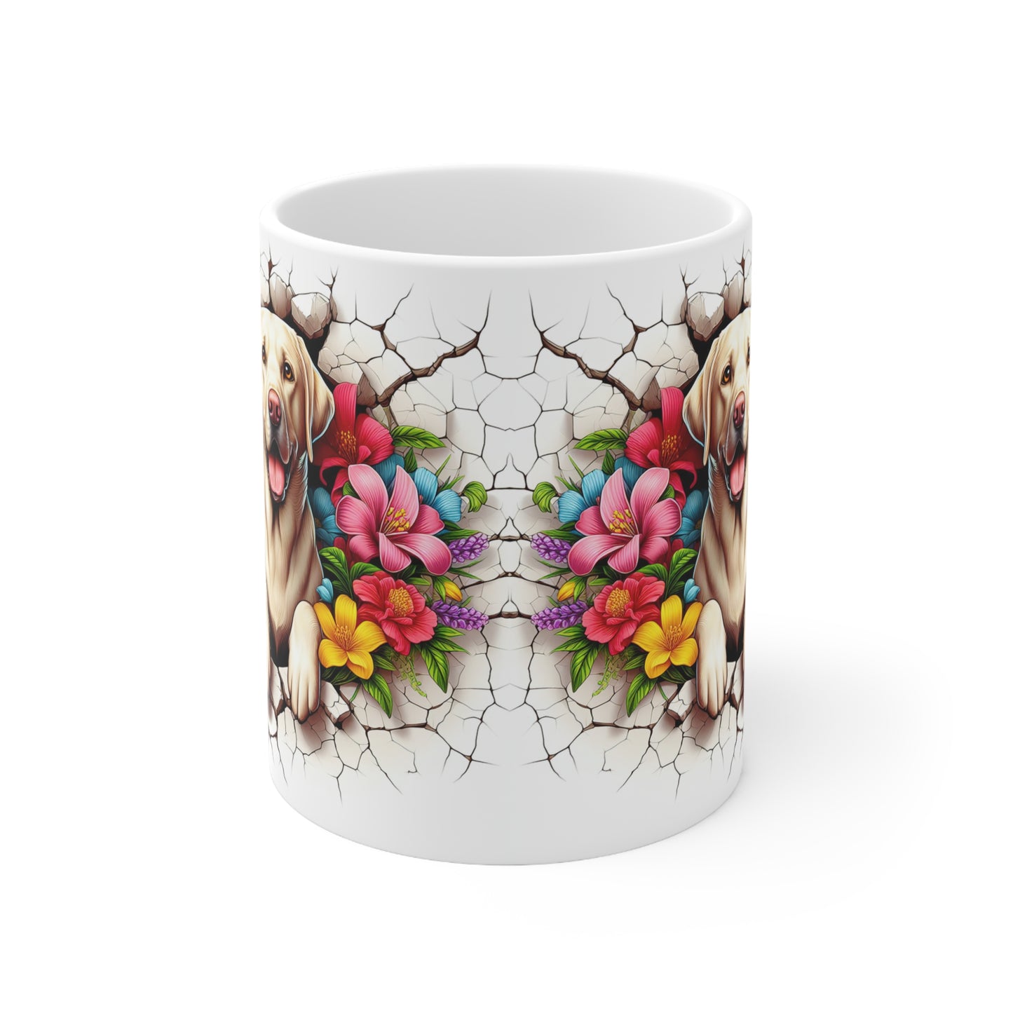 Vibrant Labrador Floral Coffee Mug - 11oz & 15oz