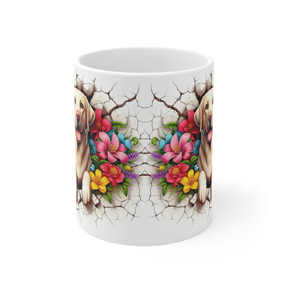Vibrant Labrador Floral Coffee Mug - 11oz & 15oz