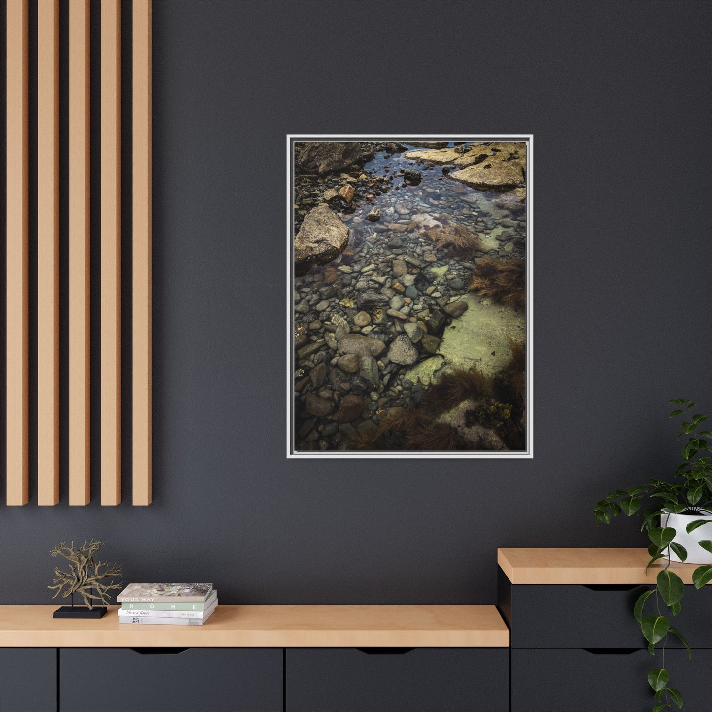 Rocks Matte Canvas, Framed (Multi-color)