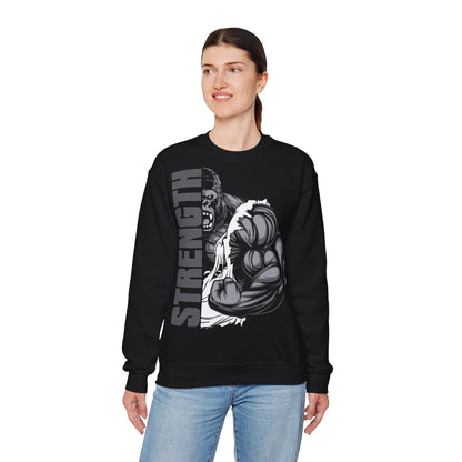 Strength Graphic Unisex Crewneck Sweatshirt - Casual & Motivational Wear Black