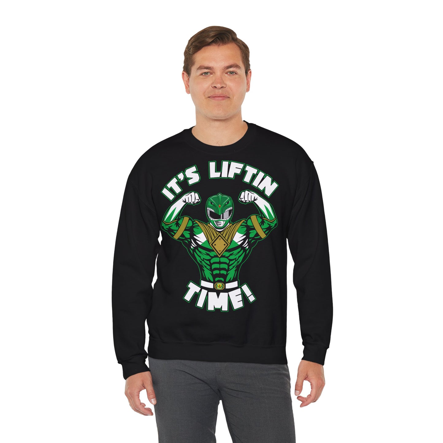 It's Liftin' Time Unisex Heavy Blend Crewneck Sweatshirt Black