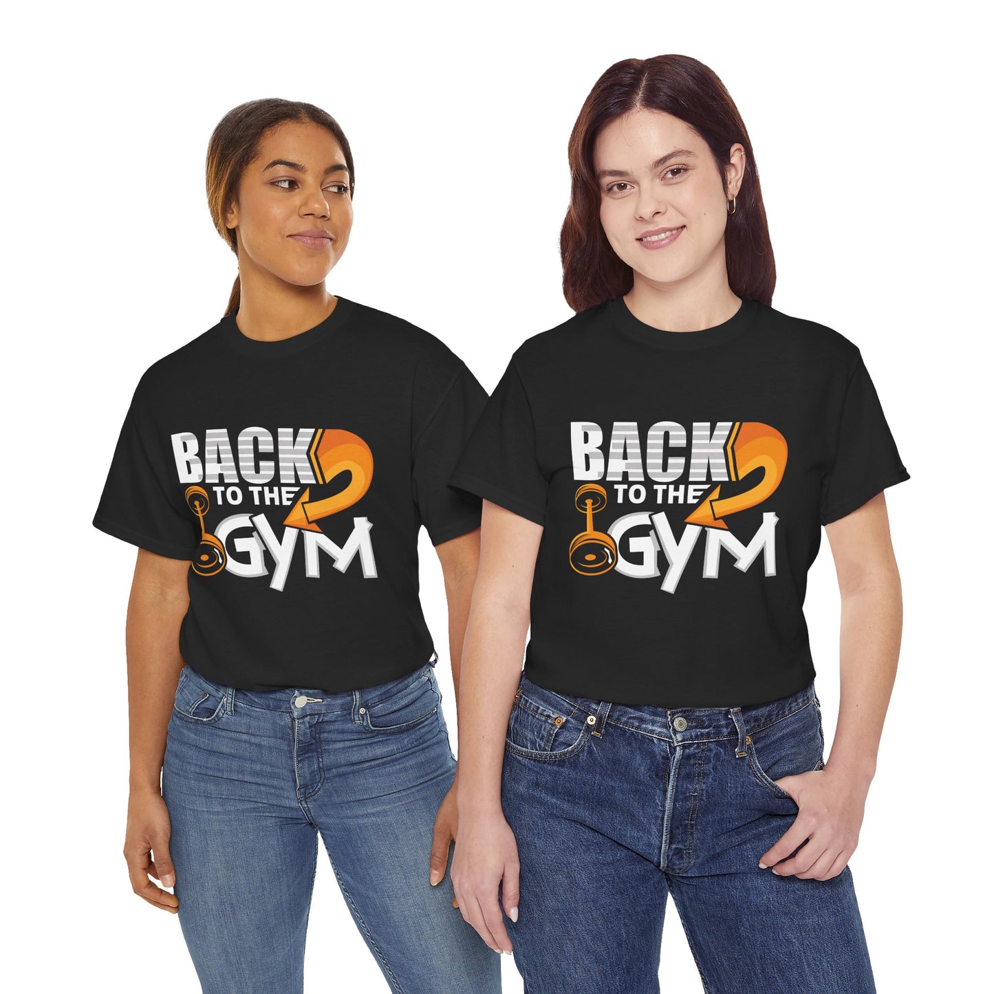 Motivational Gym T-Shirt - 'Back to the Gym' Heavy Cotton Tee for Fitness Enthusiasts