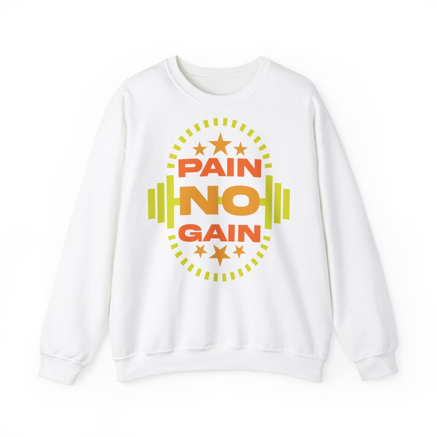Motivational Gym Sweatshirt - 'Pain No Gain' Unisex Heavy Blend Crewneck