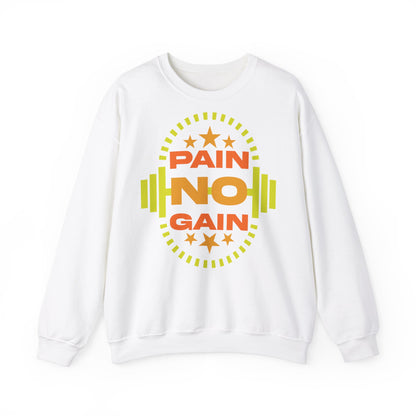 Motivational Gym Sweatshirt - 'Pain No Gain' Unisex Heavy Blend Crewneck