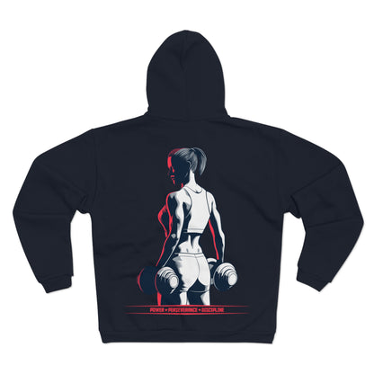 Power & Perseverance Unisex Hooded Zip Sweatshirt - Motivational Fitness Apparel
