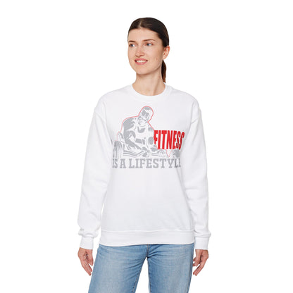 Motivational Unisex Heavy Blend™ Crewneck Sweatshirt - Fitness Is A Lifestyle