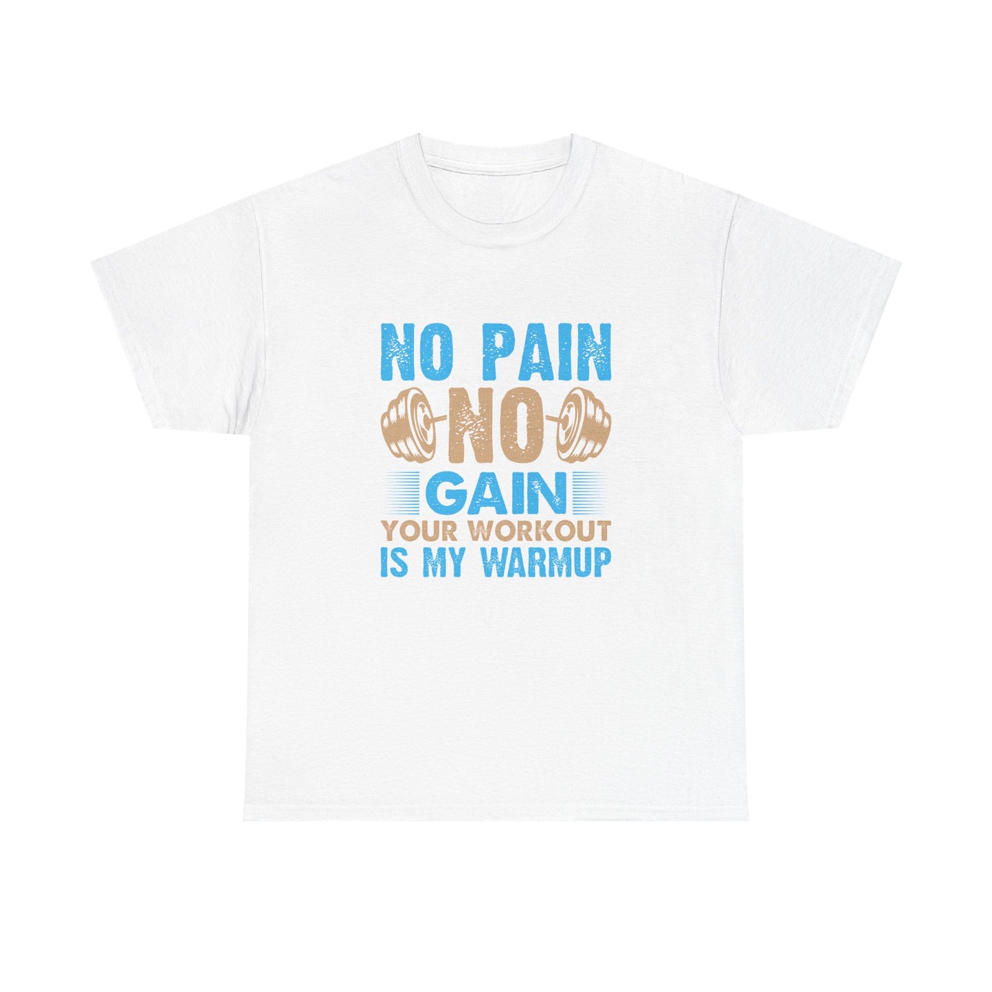 Unisex Heavy Cotton Tee - "No Pain, No Gain" Fitness Motivational Shirt