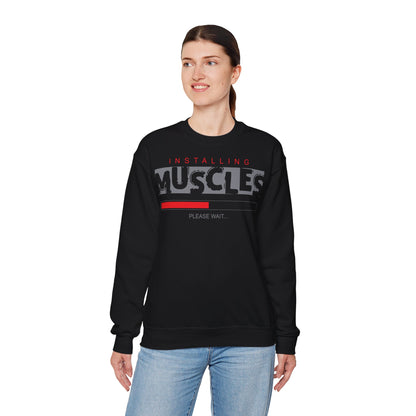 Installing Muscles Sweatshirt - Unisex Heavy Blend Crewneck for Fitness Enthusiasts