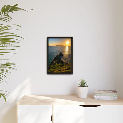 Dunquin Pier Sunset 2 Matte Canvas, Framed (Multi-color)