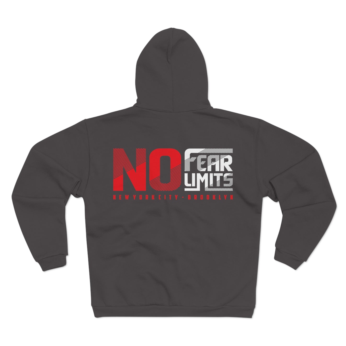 Unisex Hooded Zip Sweatshirt - 'No Fear Limits' Inspirational Jacket