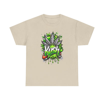 Kush Graffiti T-Shirt — Green Cannabis Leaf Street Art Tee