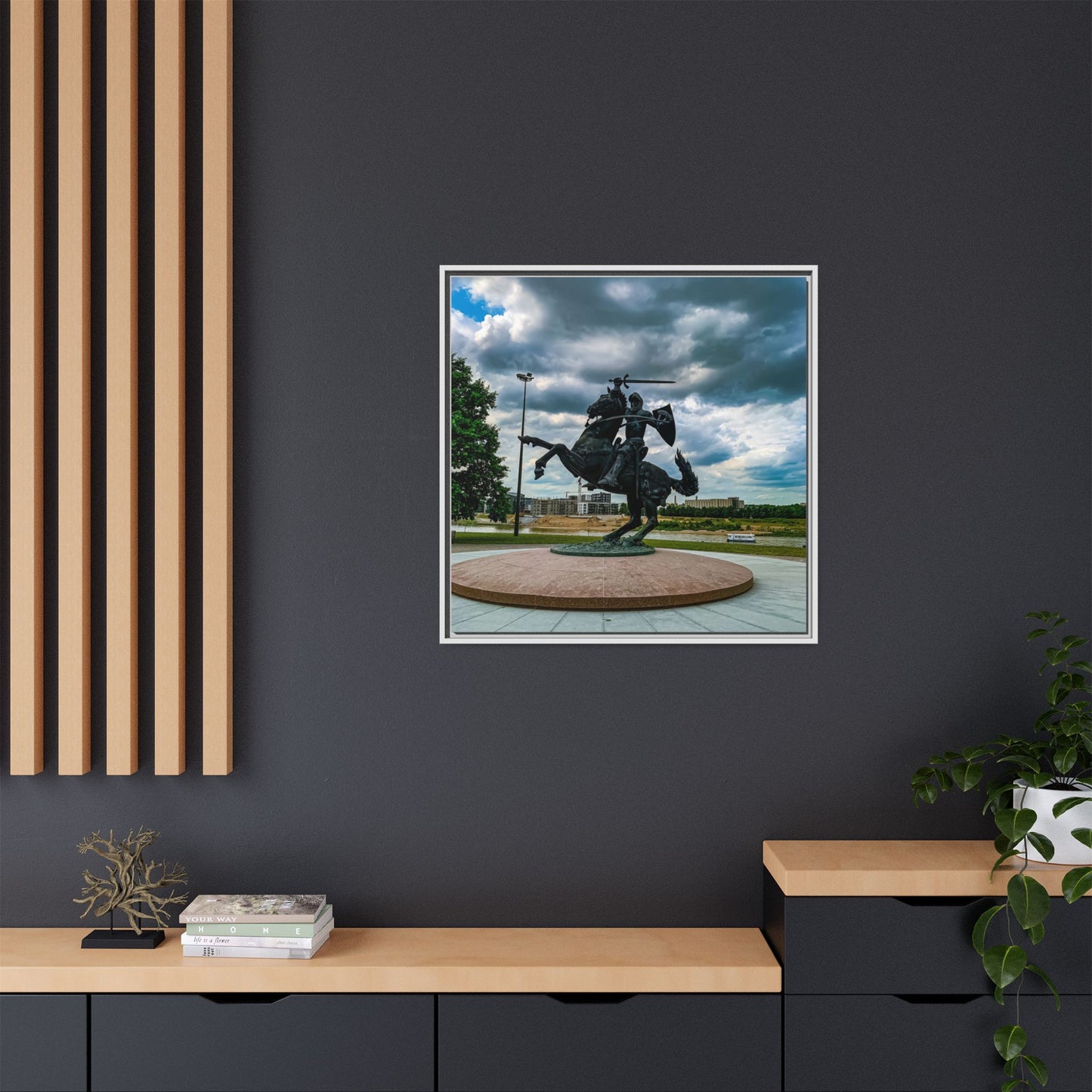 Kaunas Matte Canvas, Framed (Multi-color)