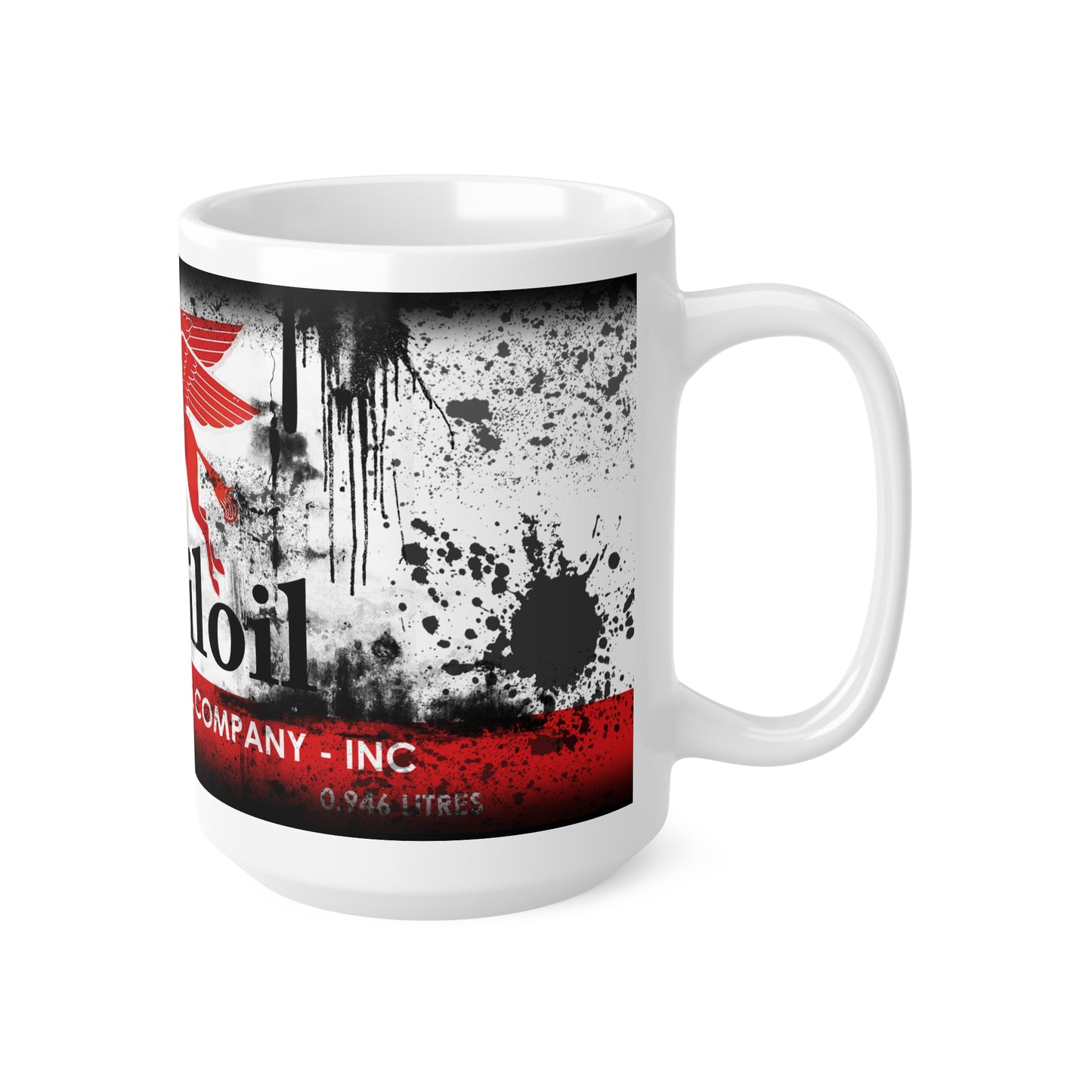 Vintage Mobil Oil Ceramic Coffee Mug - Retro 11oz & 15oz Coffee Cups for Car Enthusiasts