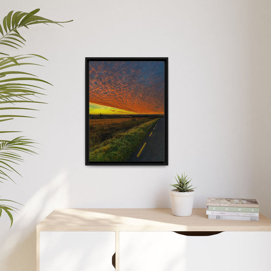 Cloudy Sunset Matte Canvas, Framed (Multi-color)