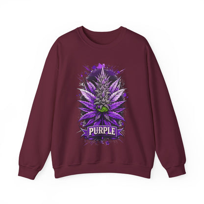 Purple Cannabis Bud Sweatshirt — Bold Psychedelic Marijuana Graphic