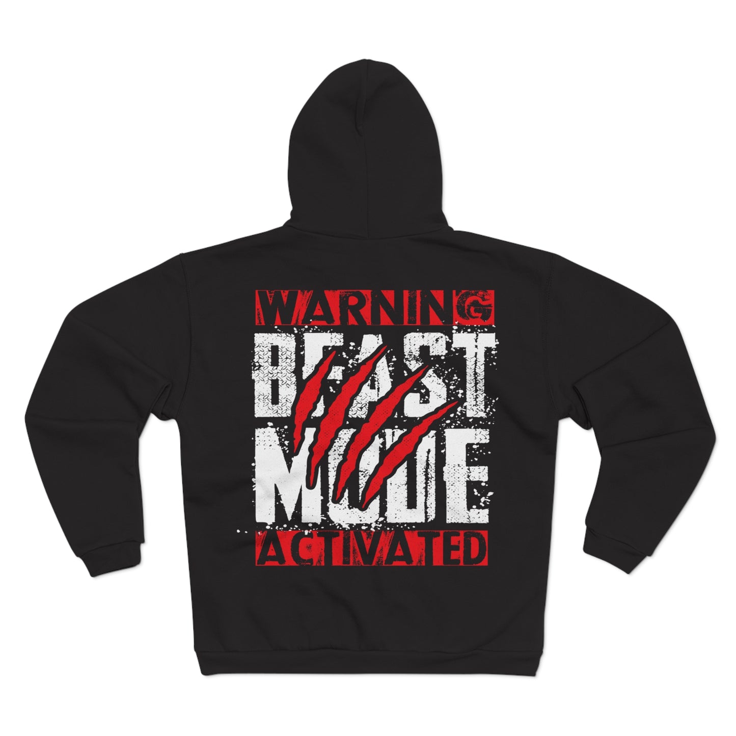 Beast Mode Activated Unisex Hooded Zip Sweatshirt - Sporty & Motivational Hoodie