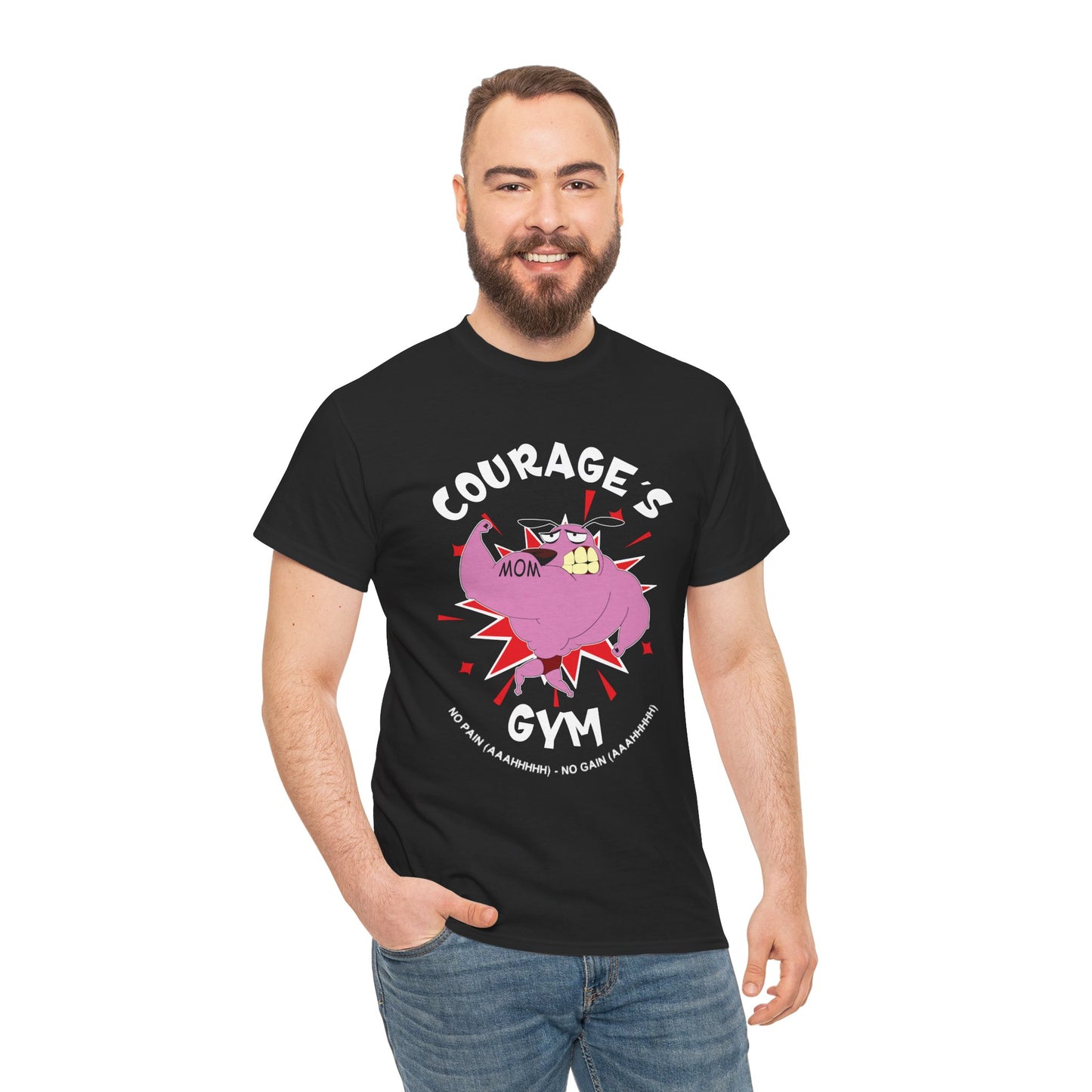 Courage's Gym Unisex Heavy Cotton Tee - Fun Mom Graphic T-Shirt Black