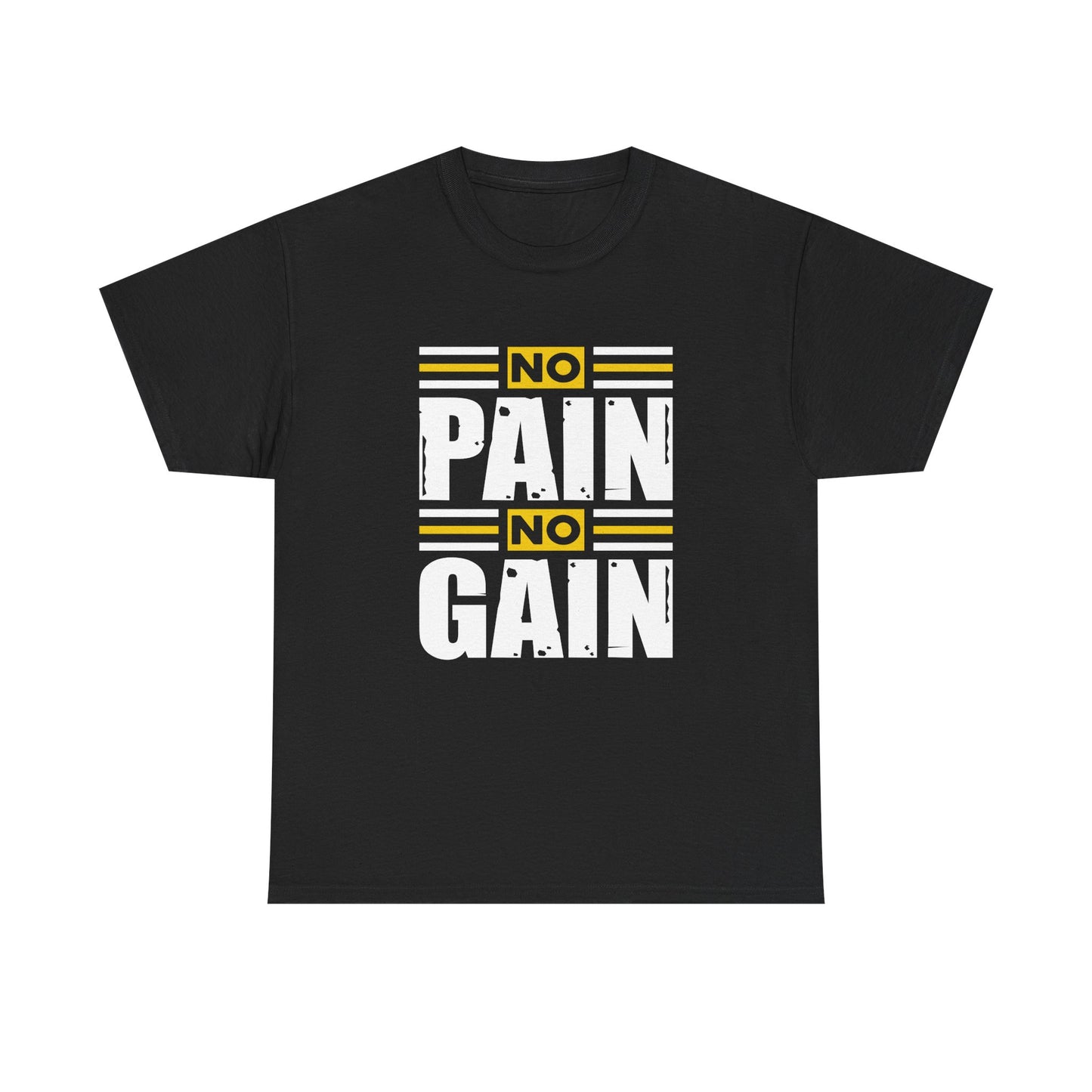 Motivational Workout Tee - "No Pain No Gain" Unisex Heavy Cotton T-Shirt