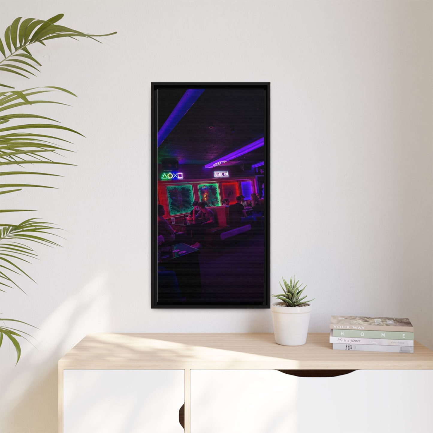 Mermaids Night Club Matte Canvas, Framed (Multi-color)