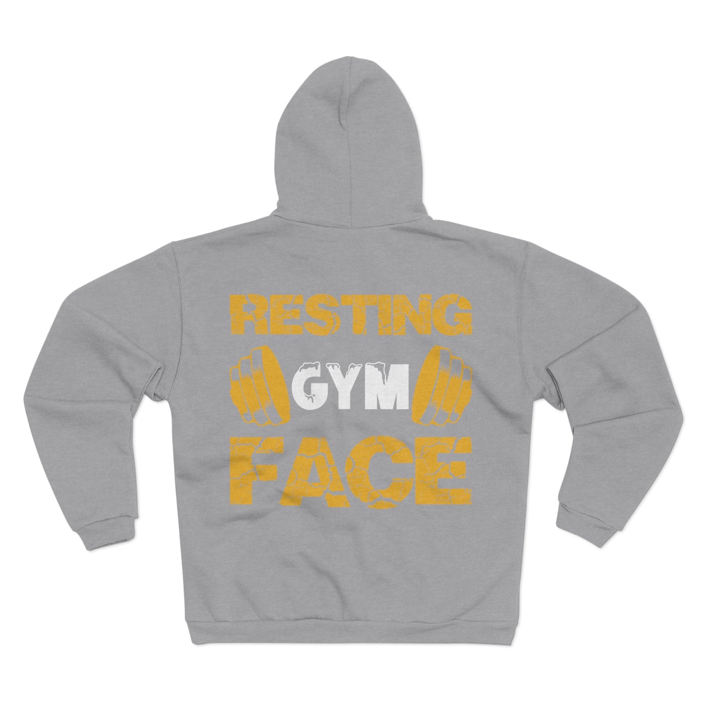 Resting Gym Face Unisex Hooded Zip Sweatshirt - Cozy Fitness Apparel