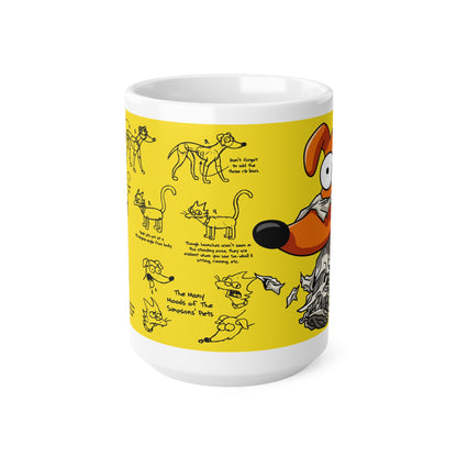 Whimsical Dog-Themed Ceramic Coffee Cups - 11oz & 15oz - Perfect Gift for Pet Lovers!