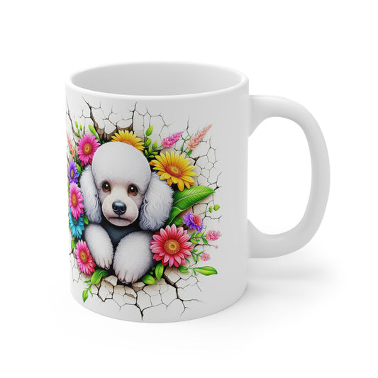 Cute Floral Panda & Poodle Ceramic Coffee Mug – 11oz & 15oz for Animal Lovers
