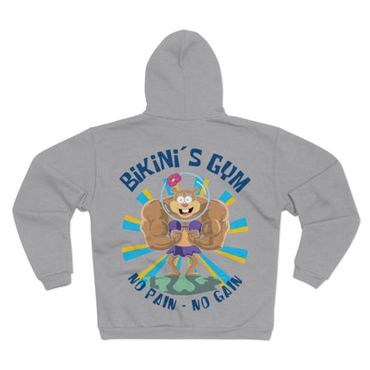 Bikini's Gum Motivational Unisex Hooded Zip Sweatshirt - No Pain No Gain