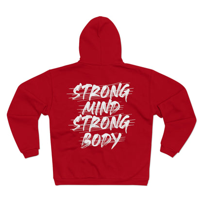 Strong Mind Strong Body Unisex Hooded Zip Sweatshirt - Motivational Fitness  Hoodie