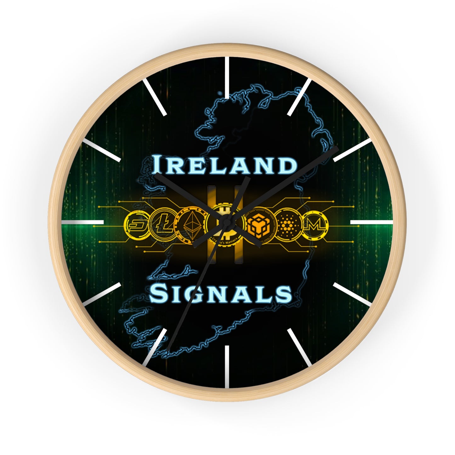 Ireland Signals Wall Clock — Celtic Tech Map Decorative Clock