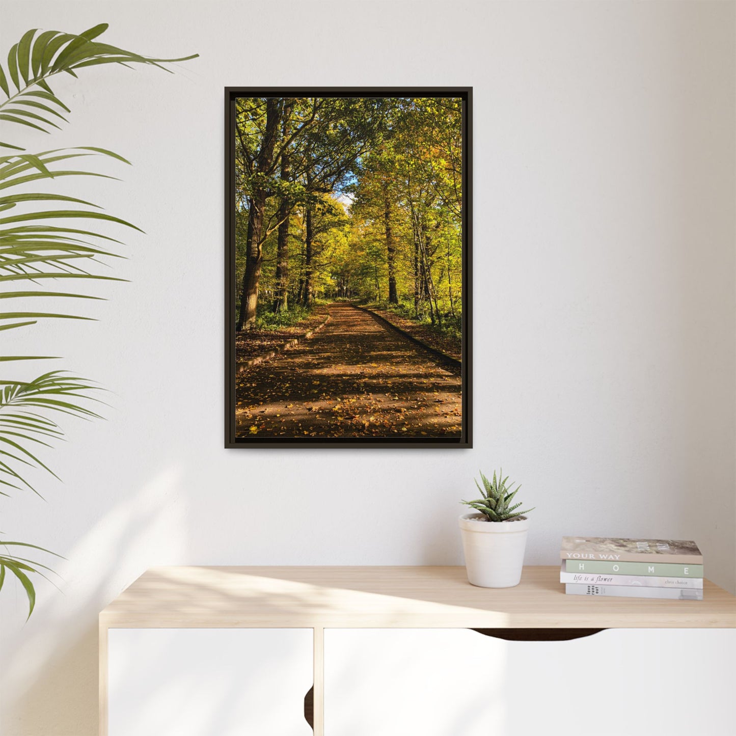 Listowel Town Park Autumn Matte Canvas, Framed (Multi-color)