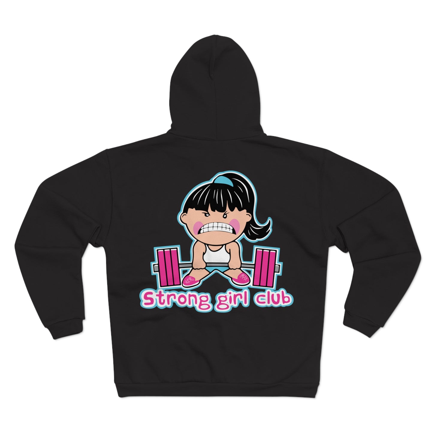 Strong Girl Club Unisex Hooded Zip Sweatshirt - Empowering Workout Hoodie
