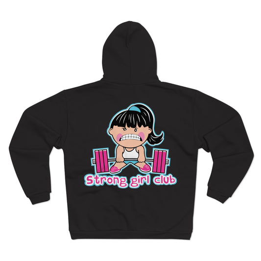 Strong Girl Club Unisex Hooded Zip Sweatshirt - Empowering Workout Hoodie