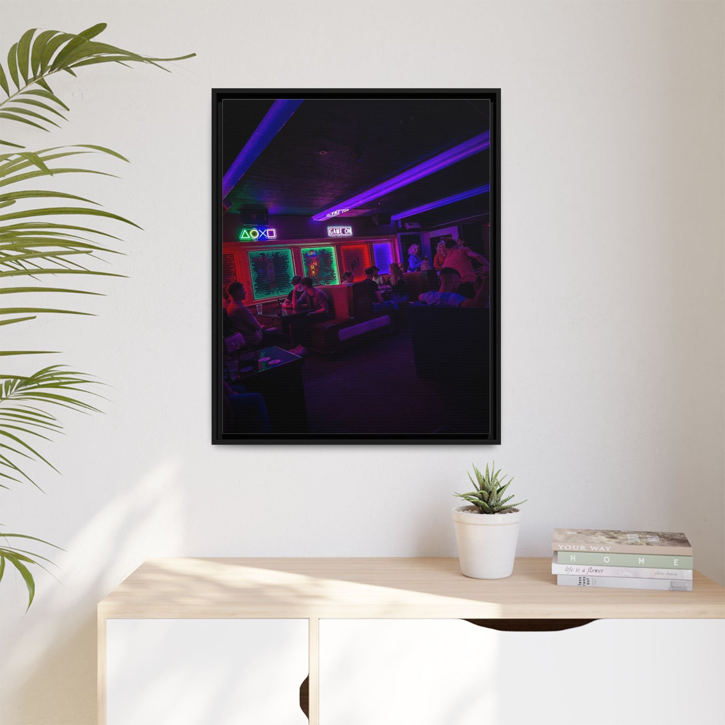Mermaids Night Club Matte Canvas, Framed (Multi-color)