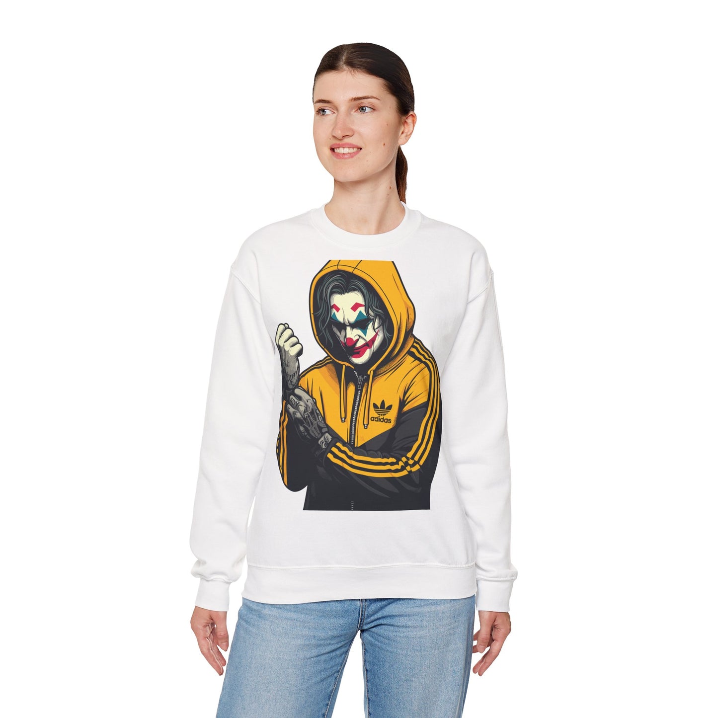 Bold Joker Graphic Crewneck Sweatshirt - Unisex Heavy Blend for Fans