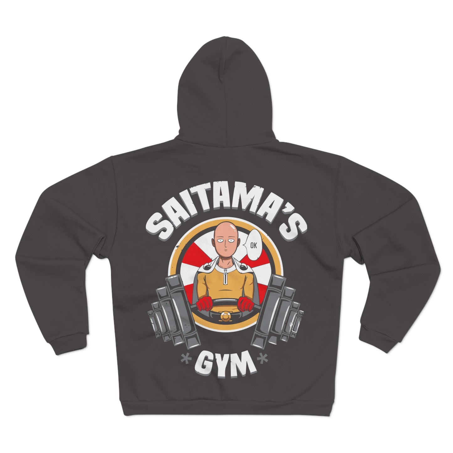 Saitama's Gym Unisex Hooded Zip Sweatshirt - Fitness Anime Hoodie