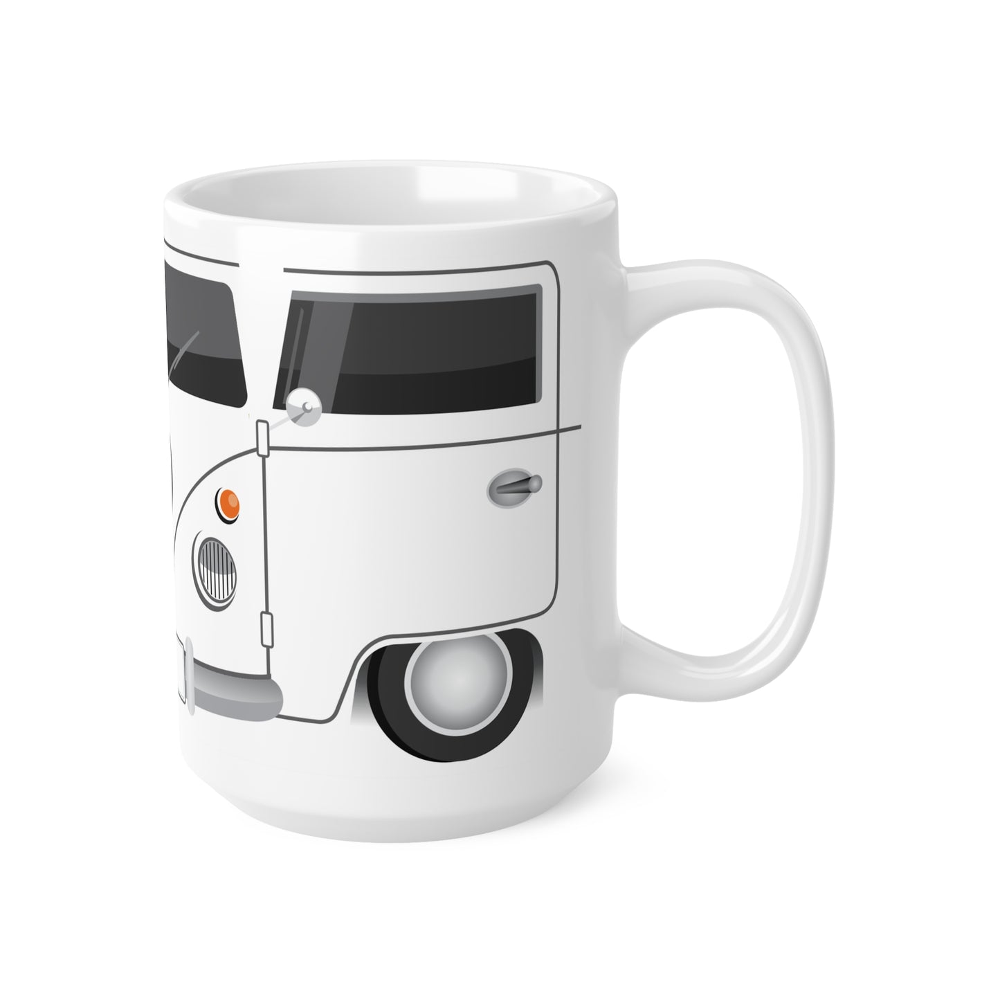 Vintage VW Bus Ceramic Coffee Mug - 11oz & 15oz - Perfect for Auto Enthusiasts White