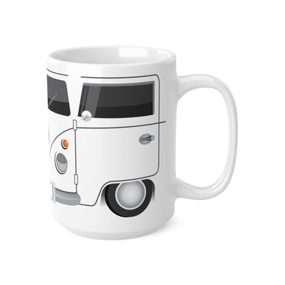 Vintage VW Bus Ceramic Coffee Mug - 11oz & 15oz - Perfect for Auto Enthusiasts White