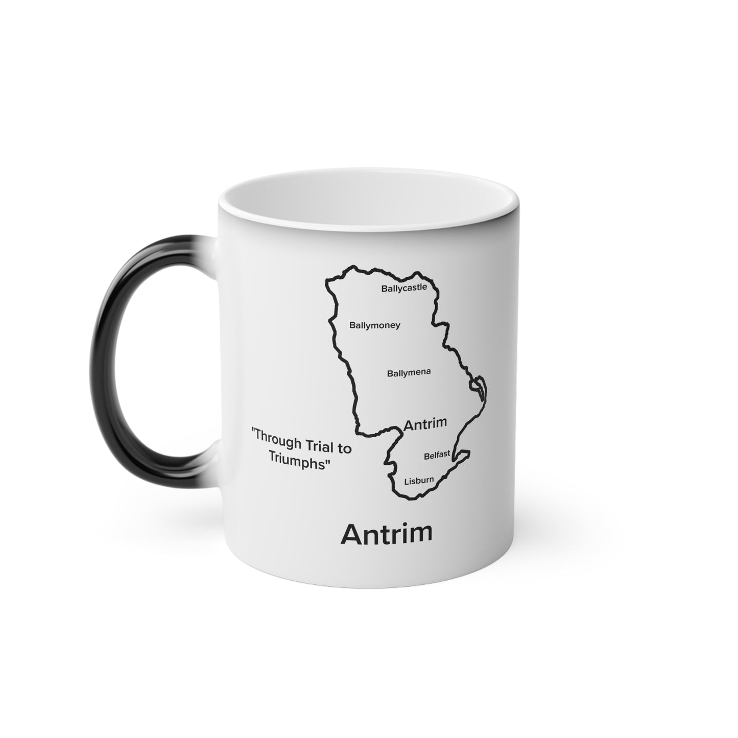 Antrim Magic Mug: Color - Changing Coffee Cup with Artistic Map Design