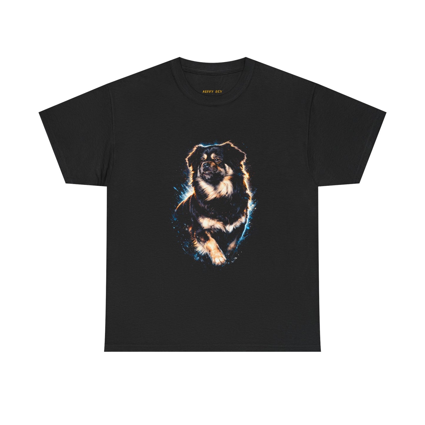 Australian Shepherd Graphic Tee – Electric Glow Dog Portrait T-Shirt