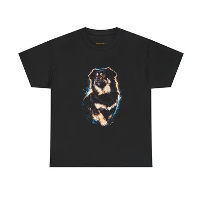 Australian Shepherd Graphic Tee – Electric Glow Dog Portrait T-Shirt