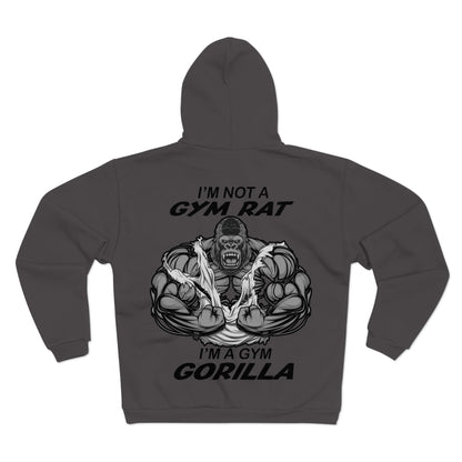 Funny Gym Gorilla Unisex Hooded Zip Sweatshirt